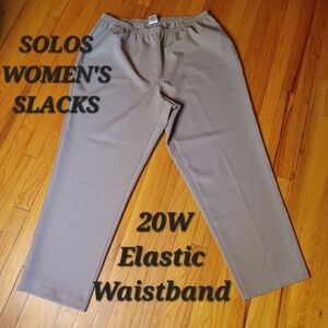 SOLOS WOMEN's beige Tan Slacks 20W